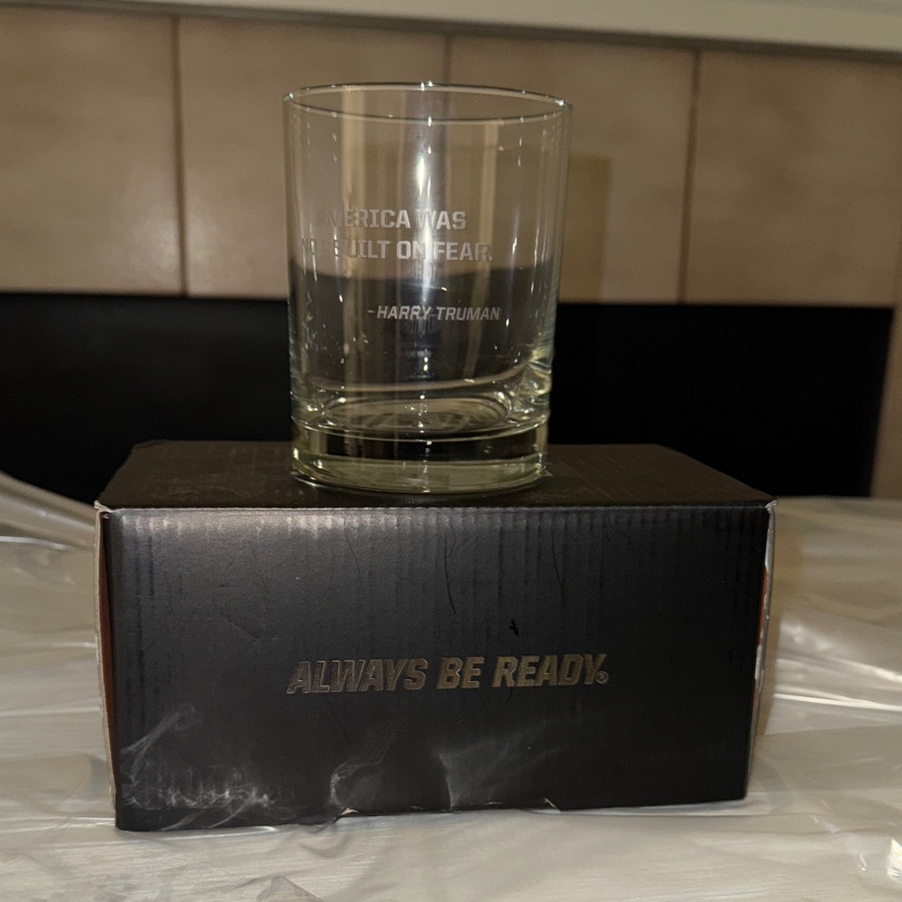 Clear Glass Tumbler with Inspirational Quote (Set of 2)